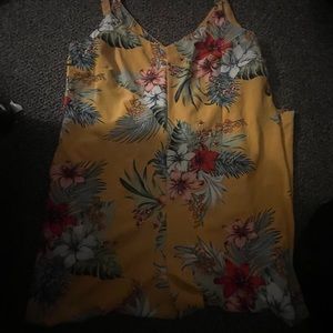 Yellow tropical jumpsuit